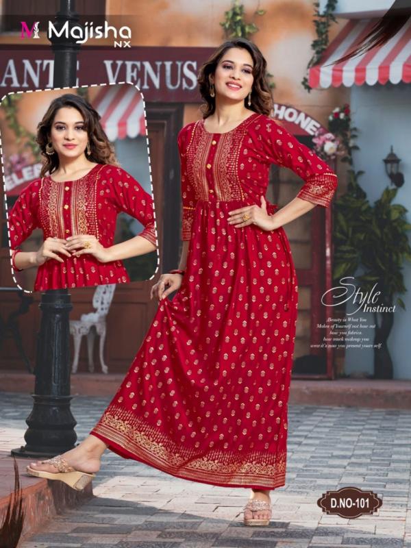 Majisha Nx Srivalli 1 Fancy Rayon Long Kurti 